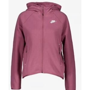 Nike Tech Fleece High Low Full Zip in Cherry Color